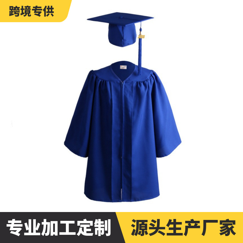 小孩毕业学位服学士服儿童服加工多色幼儿园礼服针织跨境学院风