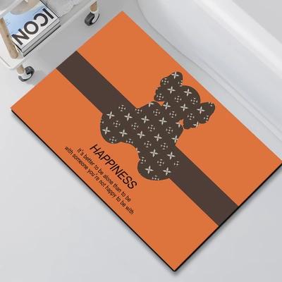 Bathroom Diatom Mud Mat Bathroom, Avtomobil döşəmə paspasları - bathroom-mat-happiness-orange-bear-4060cm
