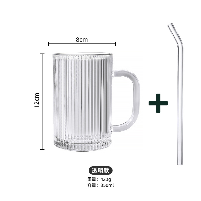 Inswind vertical taza de vidrio con tapa mango taza de menú taza de agua de alto valor de cara taza de desayuno de leche taza de bebida