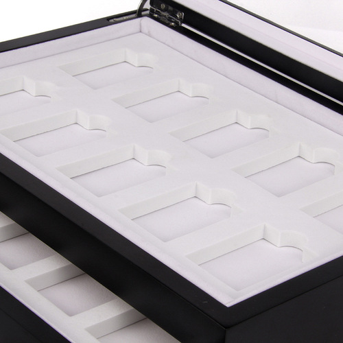 New wooden lighter gift box storage box multi-layer 50 grid lighter cigarette butt display box collection box