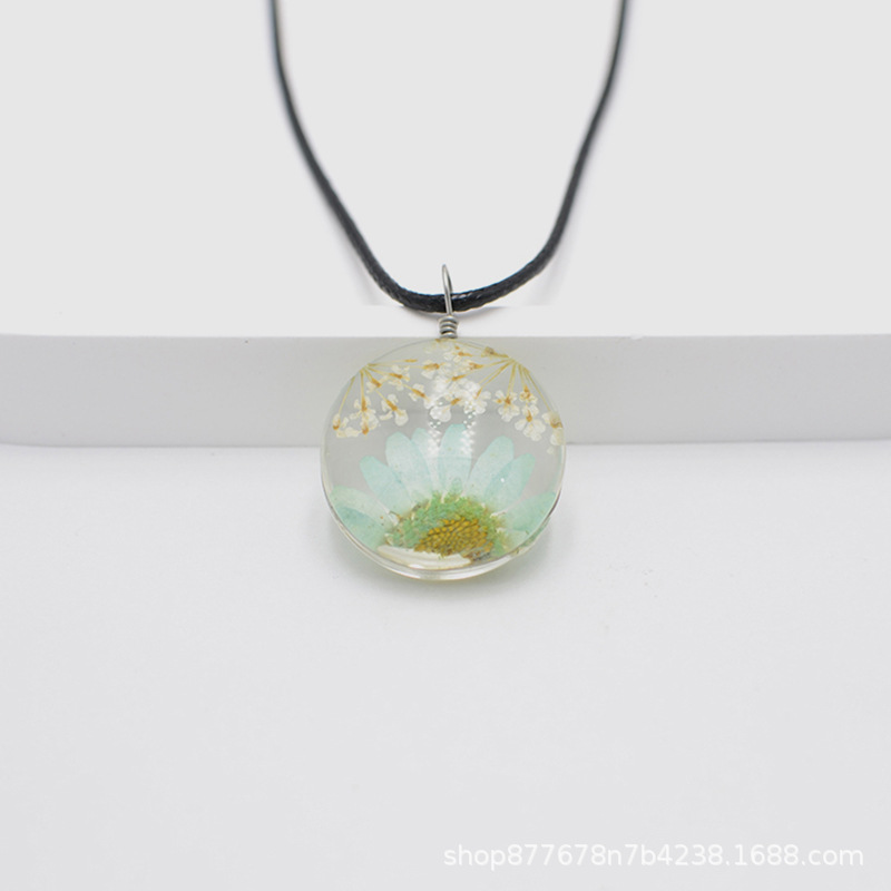 화이트 레이스 + 라이트 블루 크리스탈 국화