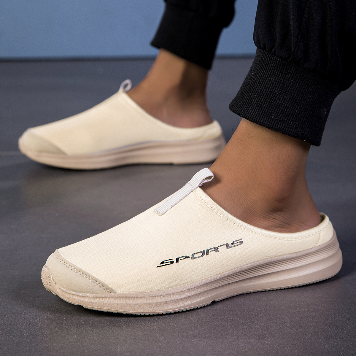 Amazon Cross-Border New Product Half-Slip Casual Shoes, Four-Season Shoes, Couple Style Slip-On Men's Shoes, Large Size Casual Women's Shoes