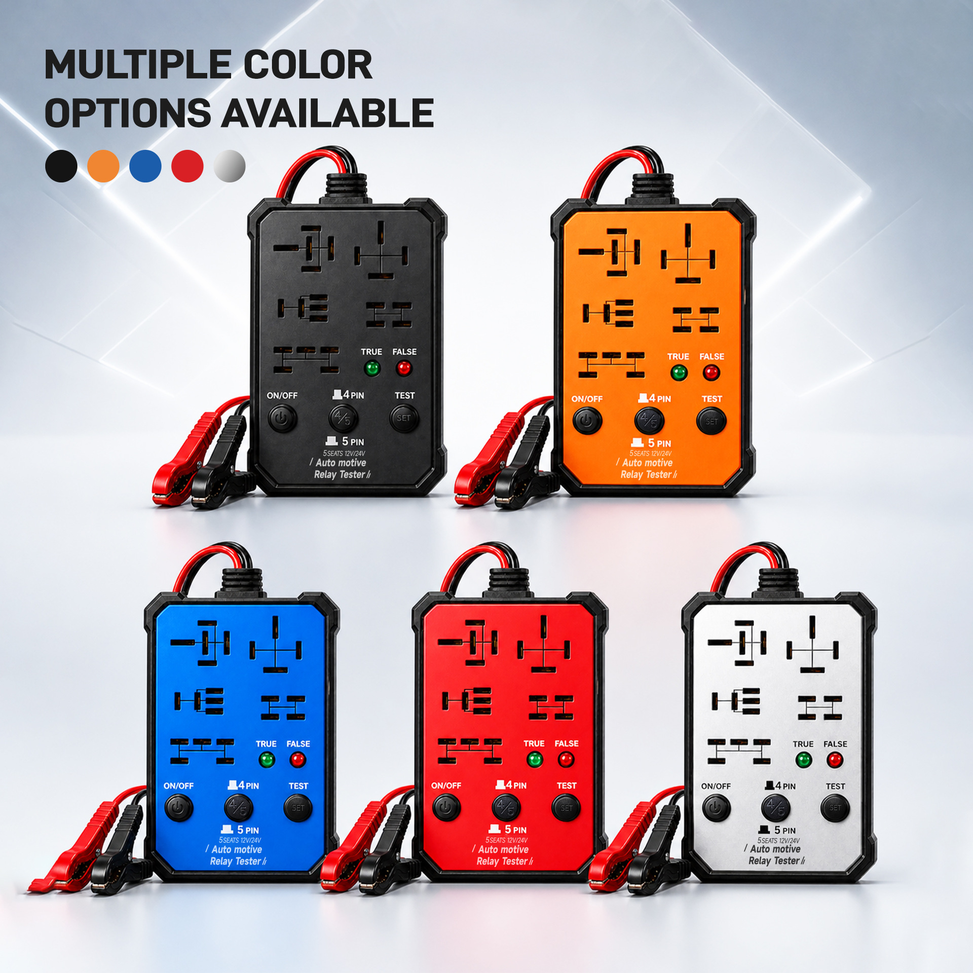 Relay Diagnostic Instrument Multi-Pin Relay Tester 5-Seat Five-Socket 12/24V Relay Detector