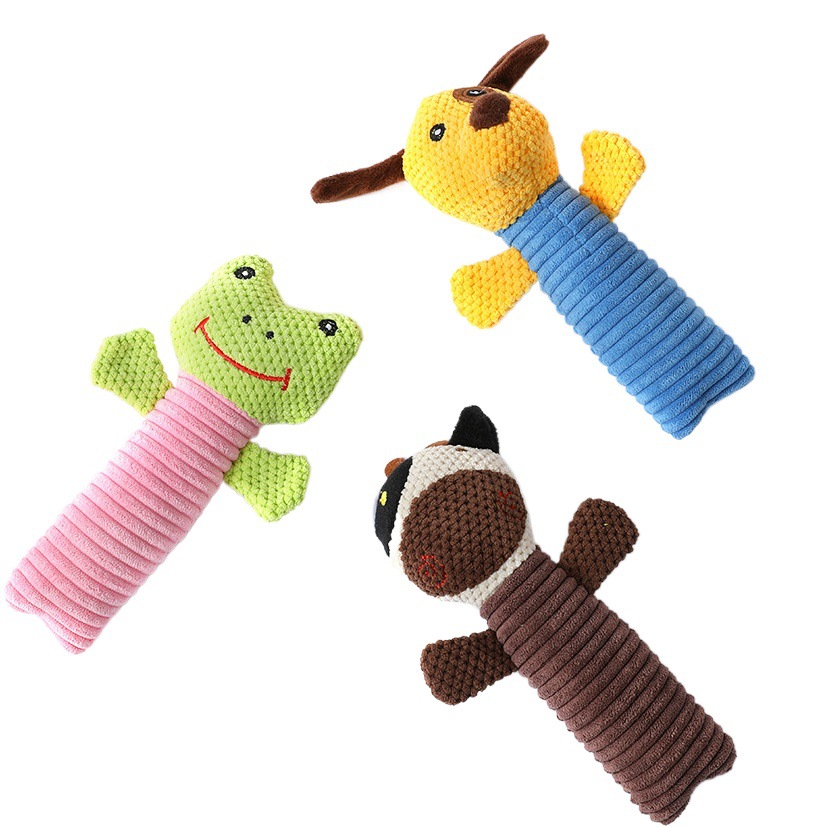 Amazon popular de peluche de sonido de grano de maíz de terciopelo de modelado de marionetas de peluche de juguete para mascotas interactivo perro de juguete al por mayor