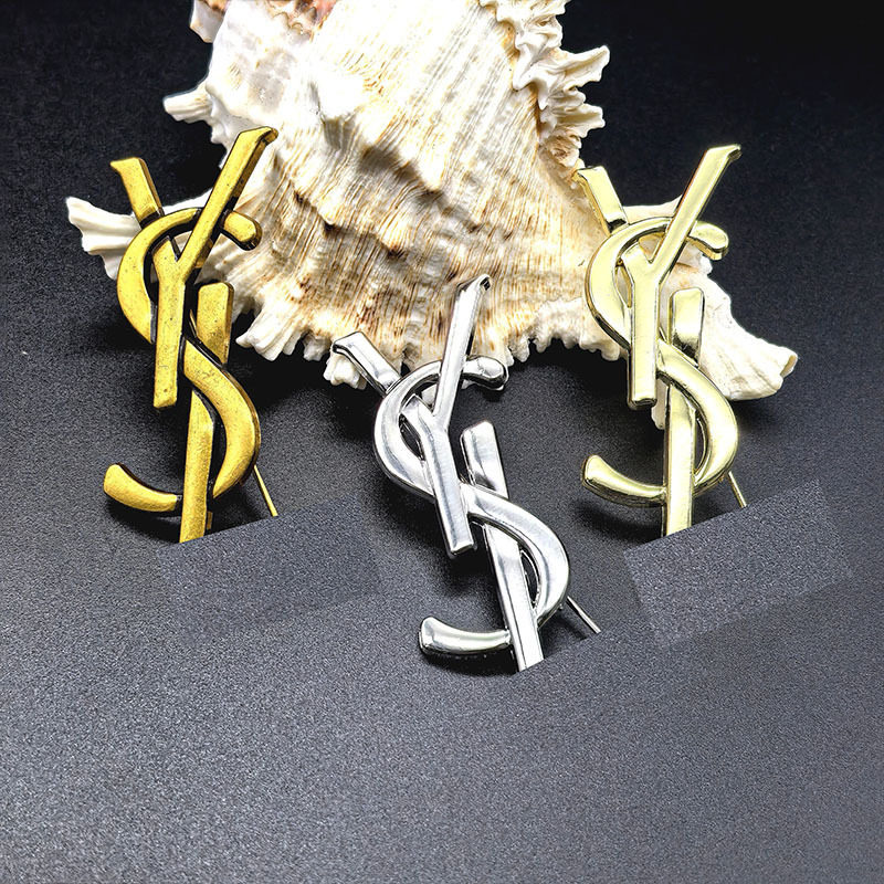 古金古银杨树L胸针百搭毛衣卫衣西装领针合金材质铜针铜扣|undefined