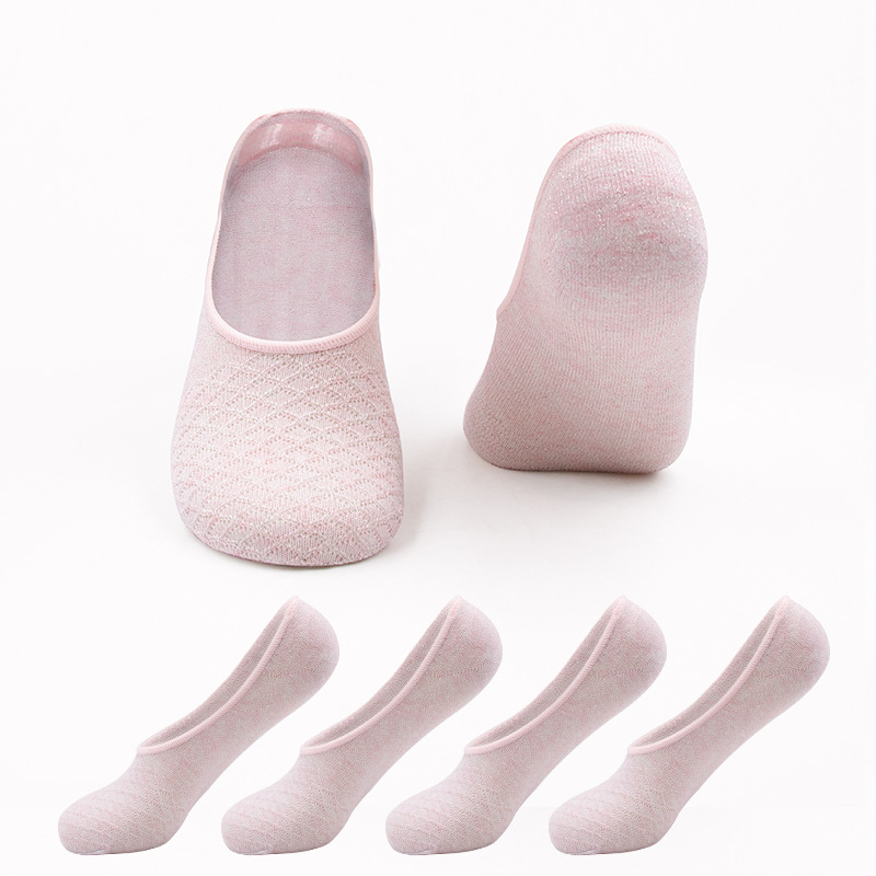 Calcetines casuales de mujer, calcetines invisibles, calcetines personalizados, calcetines de algodón delgados de color sólido, calcetines de barco de primavera y verano, calcetines anti-caída.