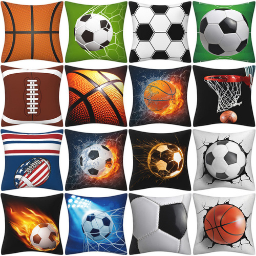 Cross-border best-selling basketball and football series throw pillow cover decorative cushion cover sofa car cushion cushion cover