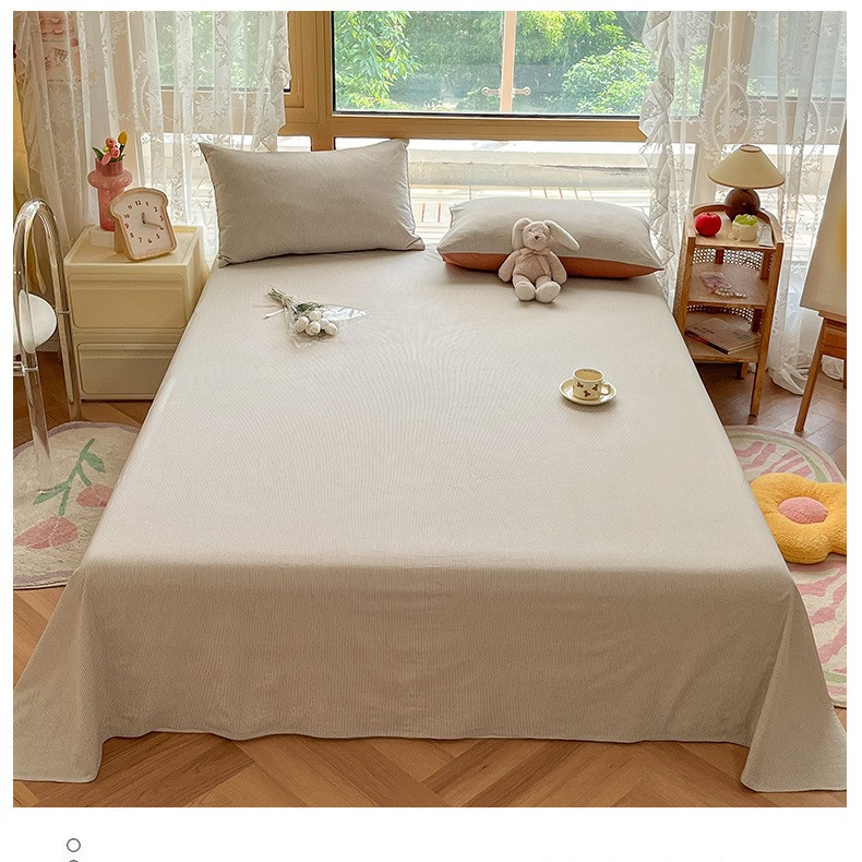 Una sábana de algodón lavado de algodón de una sola pieza de algodón 100 dormitorio de estudiantes edredón individual funda de almohada de tres piezas 3 nuevo estilo