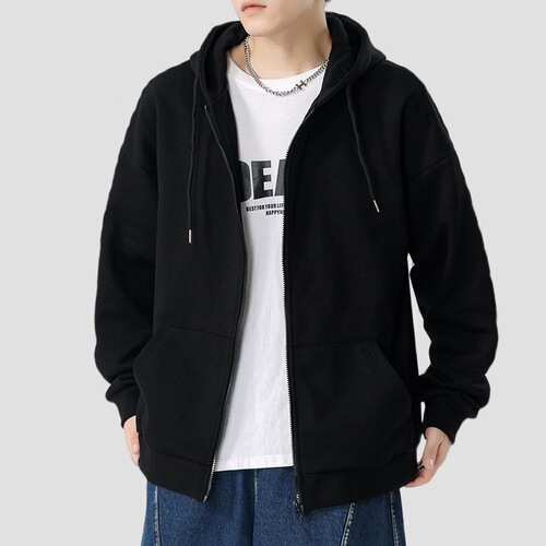 Overseas Brand Fleece-lined Thick Winter Cap Hooded Lamb Wool Men's Unisex Pullover Sweatshirt Men's Warm Trendy Top