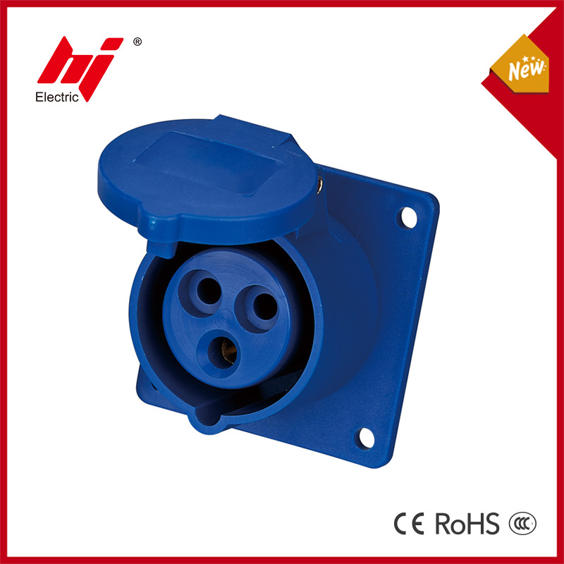 IP44成套箱专业工业电线连接器暗装直插防水航空230V电力接线插座