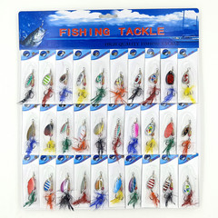 30 pieces of hairy rotating sequin lure set multi-color iron piece three-hook combination fishing gear fishing fake bait