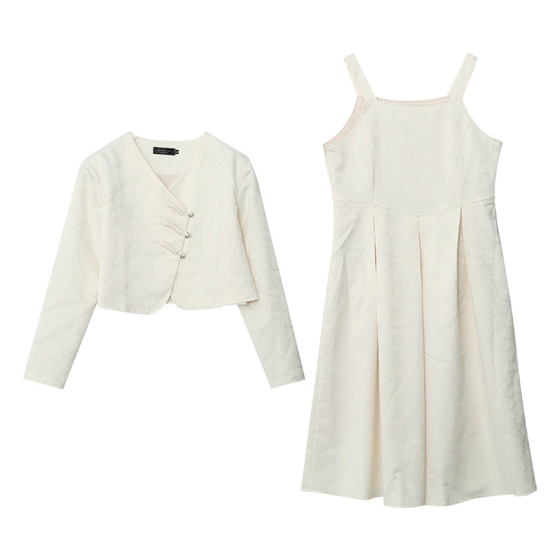 3352 Xuan Chen, женский осенний Новый Китайский Улучшенный костюм большого размера, куртка, юбка-слип, комплект из двух предметов