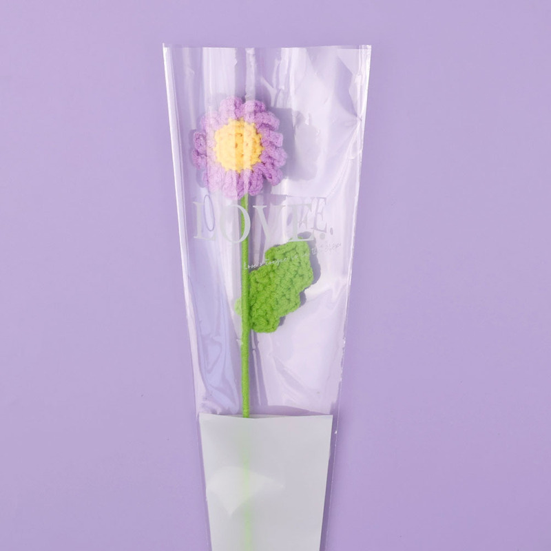 手工钩织仿真花束多彩毛线编织郁金香花枝创意装饰送女友闺蜜礼物|undefined