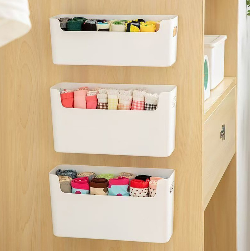 Kitchen Cabinet Door Inner Storage Box Wall Hanging Punch-free Cabinet Inner Film Hanging Rack Bathroom Toilet Storage Rack