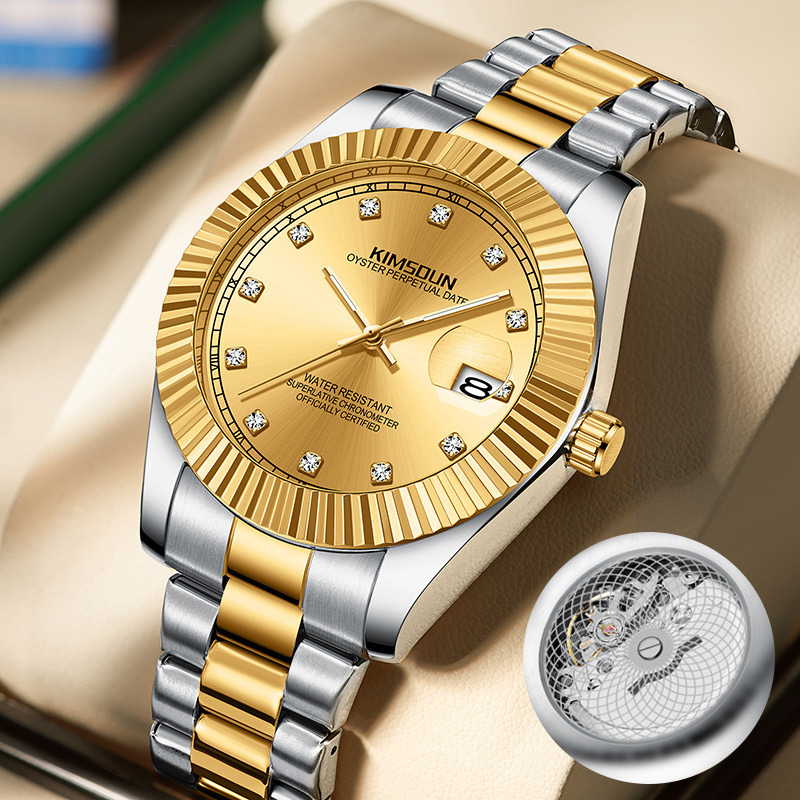 Live explosion automatic fake mechanical watch log watch brand men's watch wholesale luminous waterproof men's watch