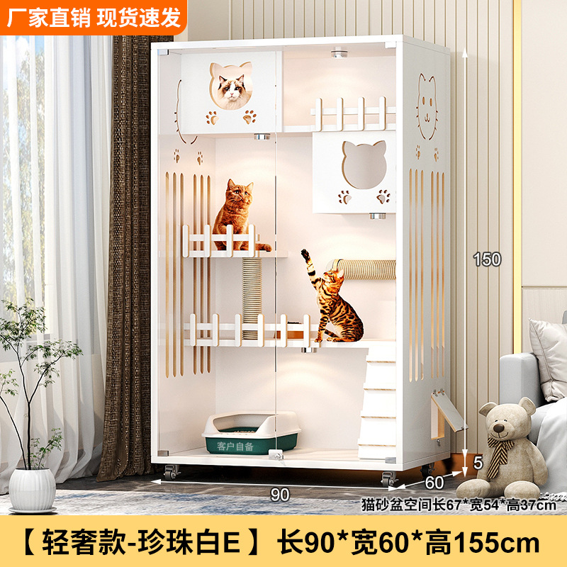 Casa villa para gatos Four Seasons Jaula para gatos universal Marco de escalada para gatos de madera de gran tamaño Nido para gatos Jaula para mascotas integrada Casa para mascotas