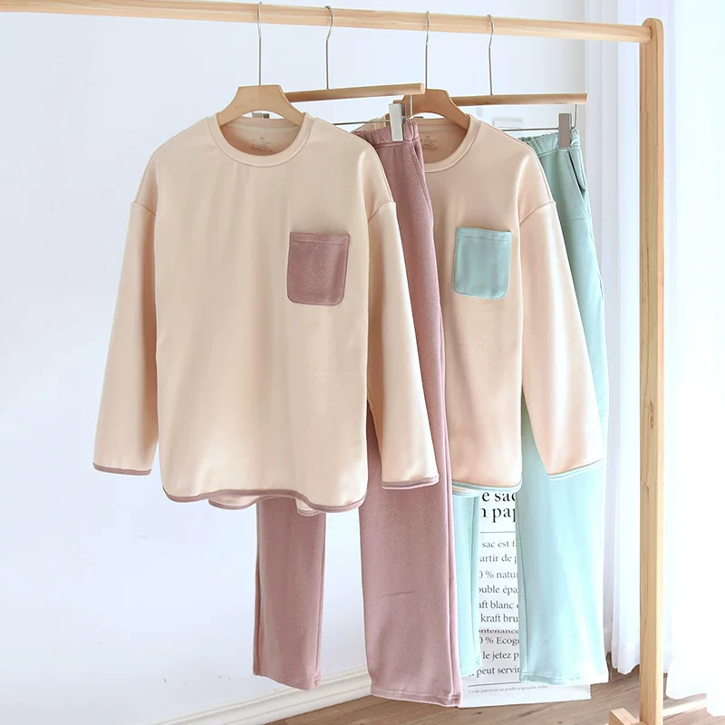 Velvet bra, demi-season pijama, breast pads, set, increased thickness