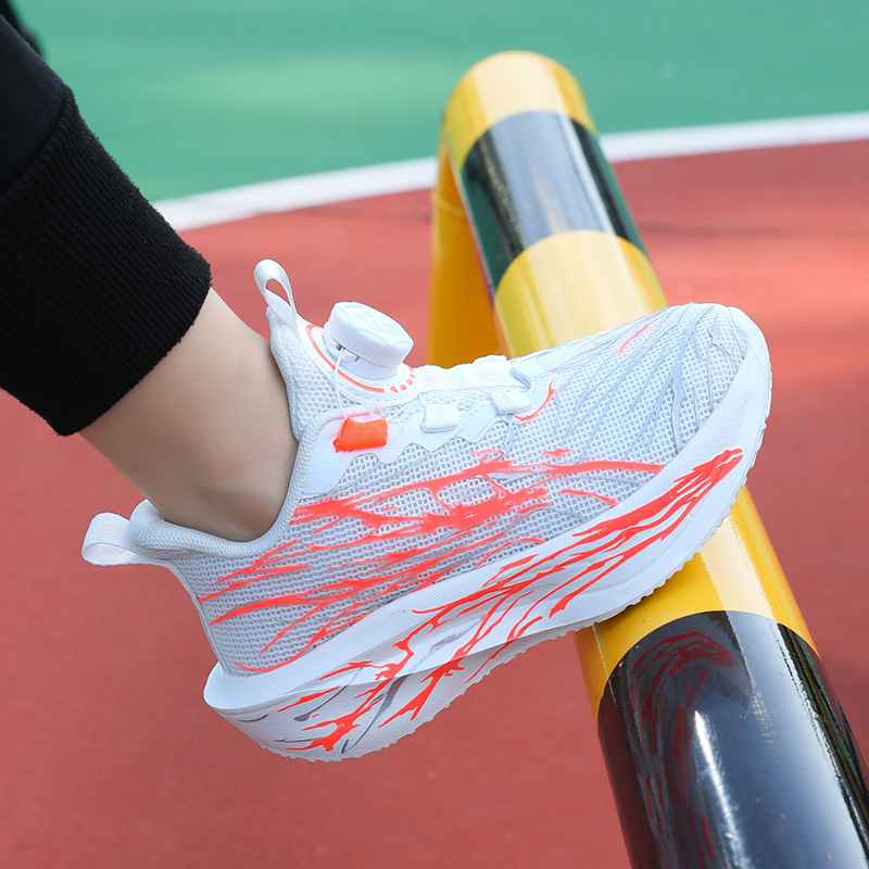Zapatillas Deportivas de Malla con Cierre Giratorio para Niños Ligera Transpirable y Amortiguadora