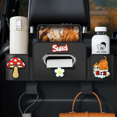 Tissue Box Hanging Storage, Car, Car cup holder/beverage holder - black-sweet-series-4th-generation-seat-storage-box