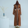 Brown cardigan+LR593 inside+HJ915 head scarf