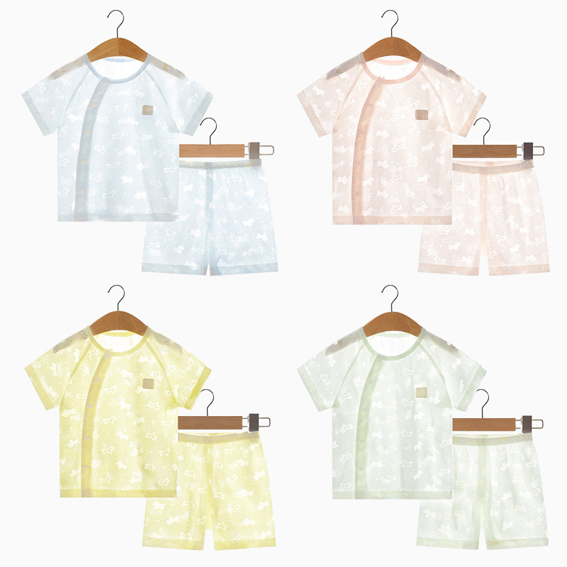 Bebé traje de manga corta verano de los niños ropa de verano delgada niños niñas niño fuera dividida de dos piezas ropa de bebé