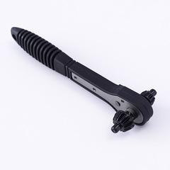 Two-in-one drill chuck key wrench, black quick ratchet wrench, double-ended adjustable wrench, key chuck adapter