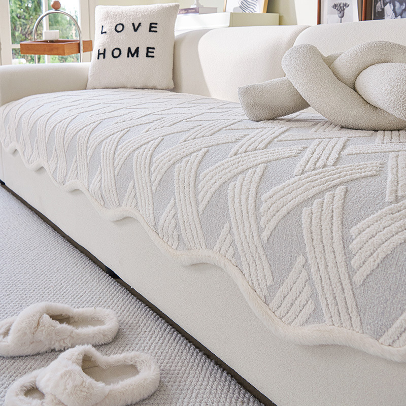 Special-Shaped Sofa Cushion Autumn and Winter Plush Non-Slip Cushion Accessible Luxury High-End Simple Modern Straight Sofa Cover Cloth