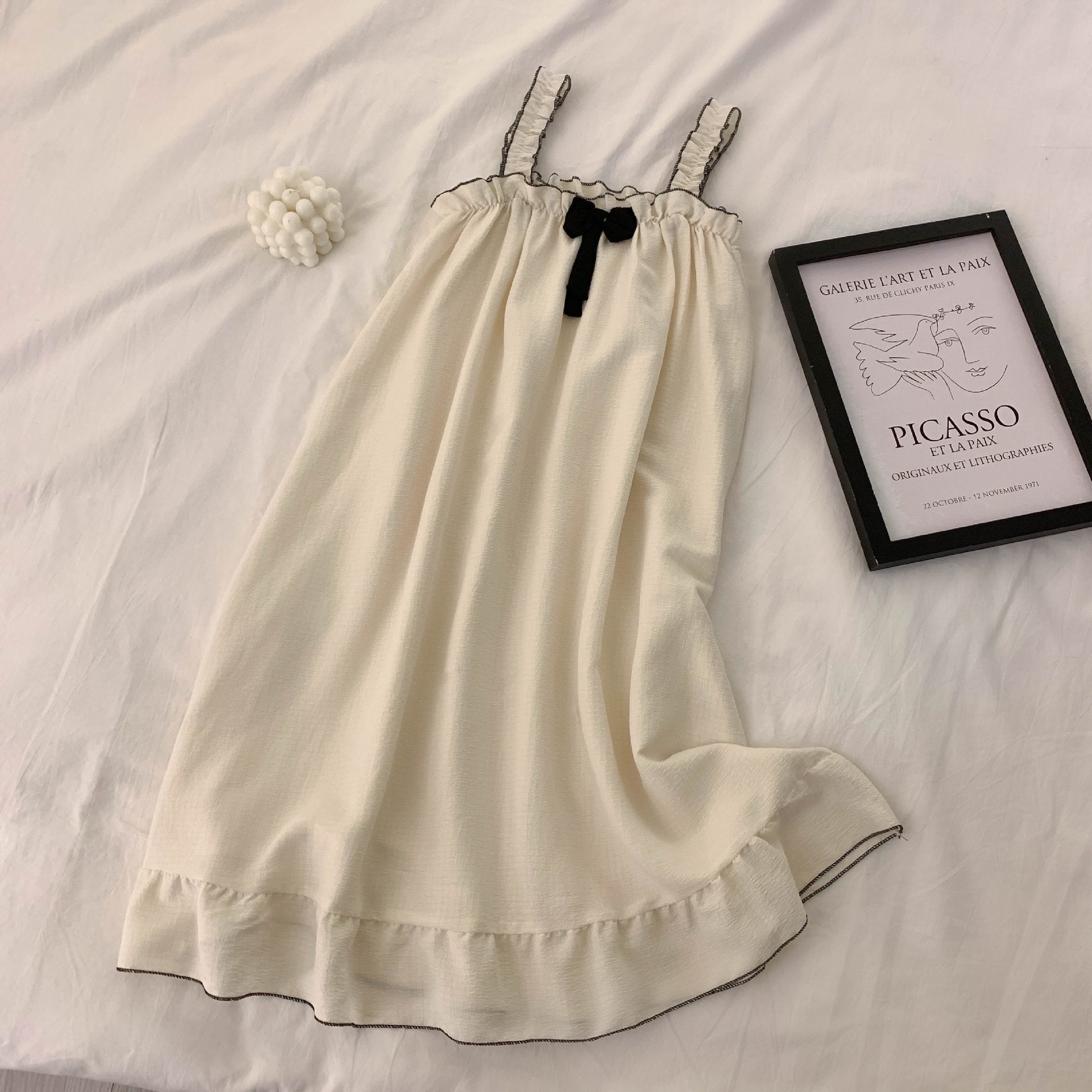 Verano Correa camisón mujeres lindo encaje burbuja pijamas de algodón princesa estilo dulce lindo homewear