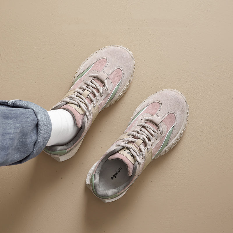 Women's Shoes 2025 New Spring and Autumn Lightweight Soft Sole Comfortable Running Shoes Thick Sole Dad Shoes Versatile for Travel