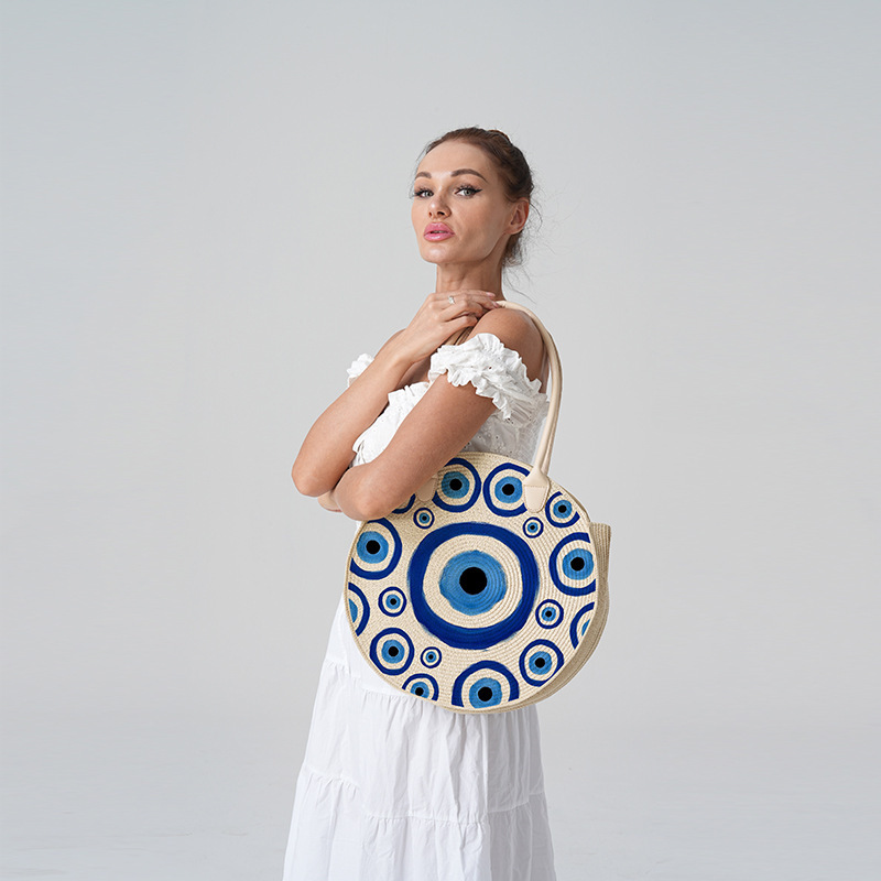 2025 Custom Fashion New Commuter All-match Large Capacity Straw PU Shoulder Bag Crossbody Bag