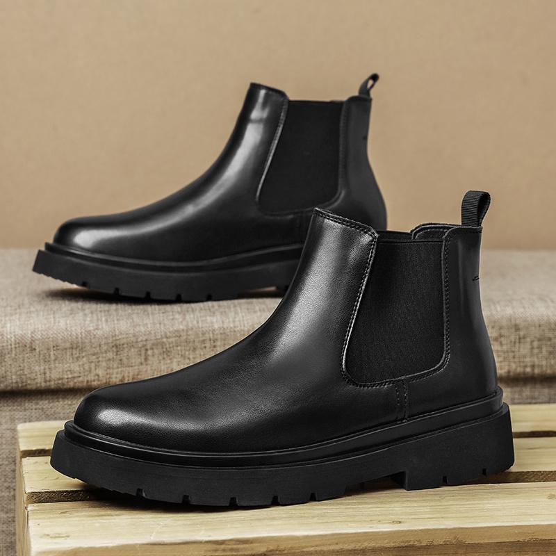 Otoño e invierno botas cortas Chelsea de suela gruesa botas zapatos Martin zapatos de hombre-