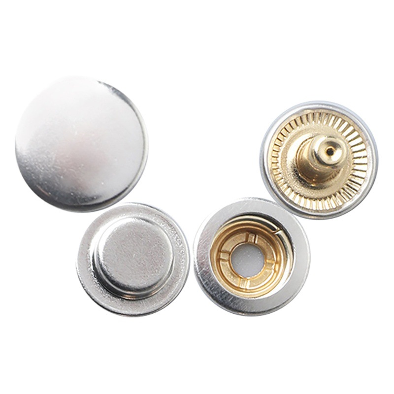 Venta caliente transfronteriza caja de metal hebilla a pantalla botón sin costura chaqueta de hebilla oculta plana botón de chaqueta de plumón botón