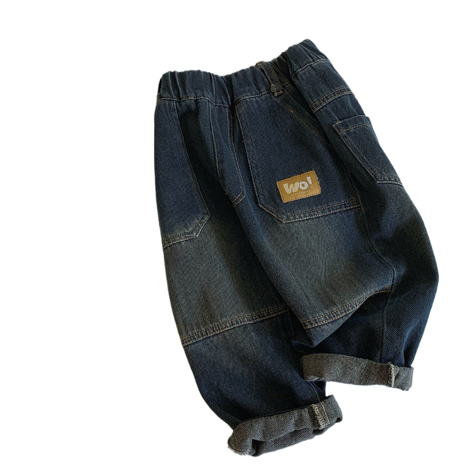Jeans para Niños Mabao, Estilo Otoño 2026, con Bolsillos de Parche, Corte Holgado, Pantalones Largos Versátiles para Niños, Estilo Coreano, Pantalones Casuales image 5