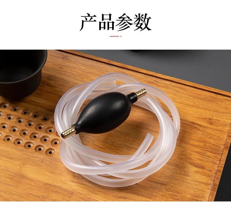 Tea Tray Drainage Hose Set with Suction Bulb Silicone Tubing for Tea Table Water Outlet specifications