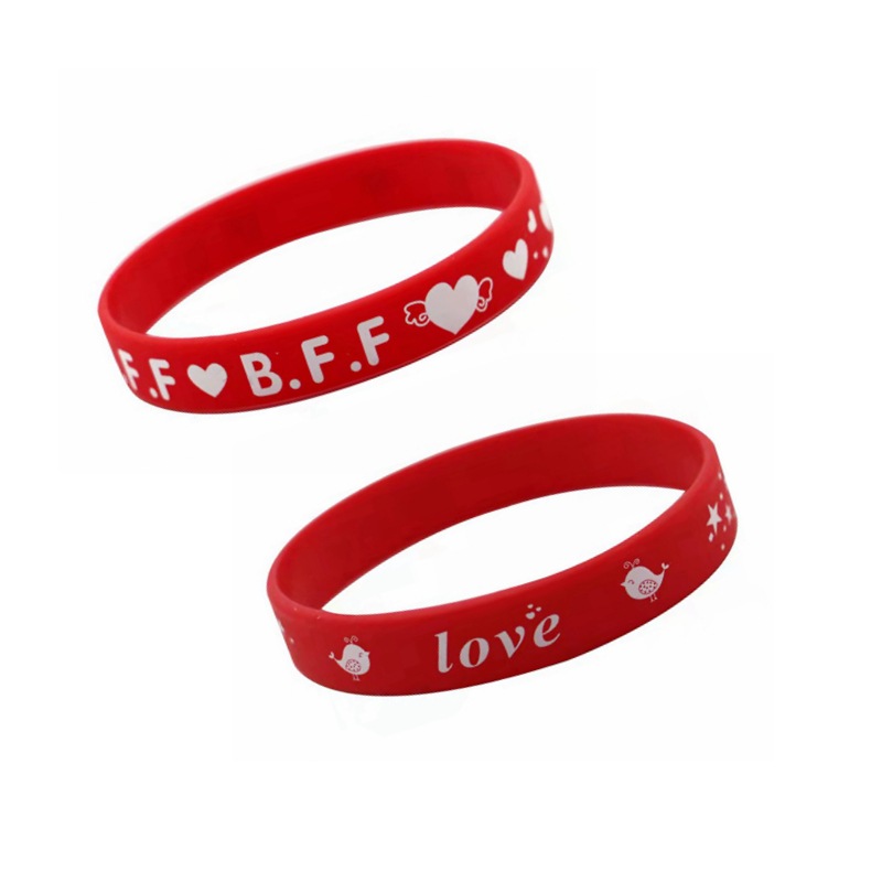 Brazaletes de regalo transfronterizos para el día de San Valentín, joyas para solteros, brazaletes de silicona, brazaletes de boda dulces, logotipo imprimible