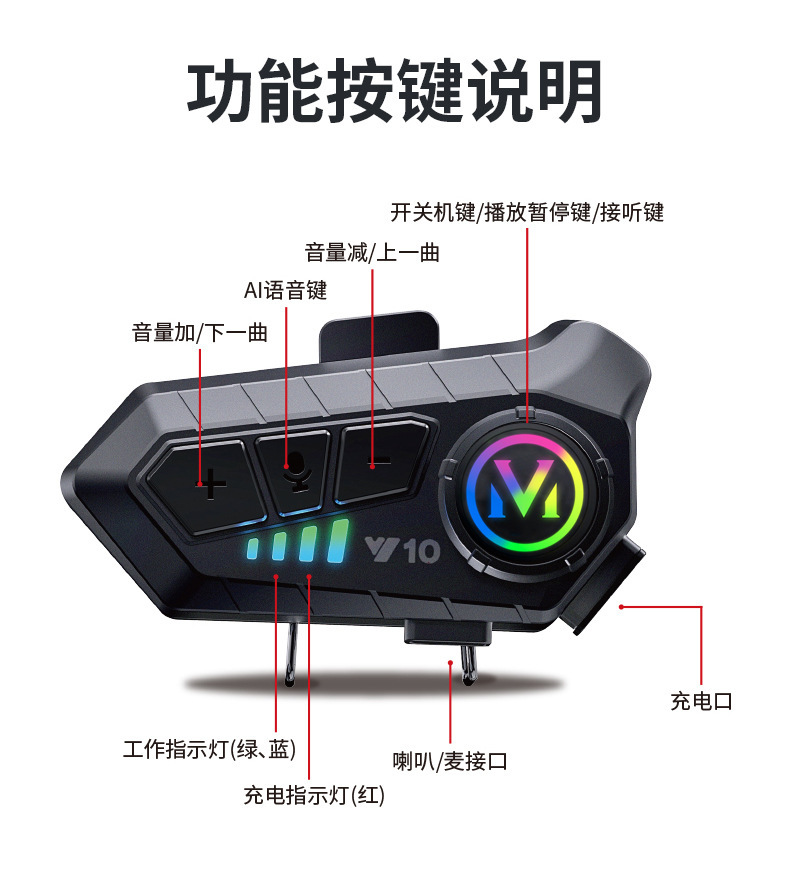 Auriculares Bluetooth Y10