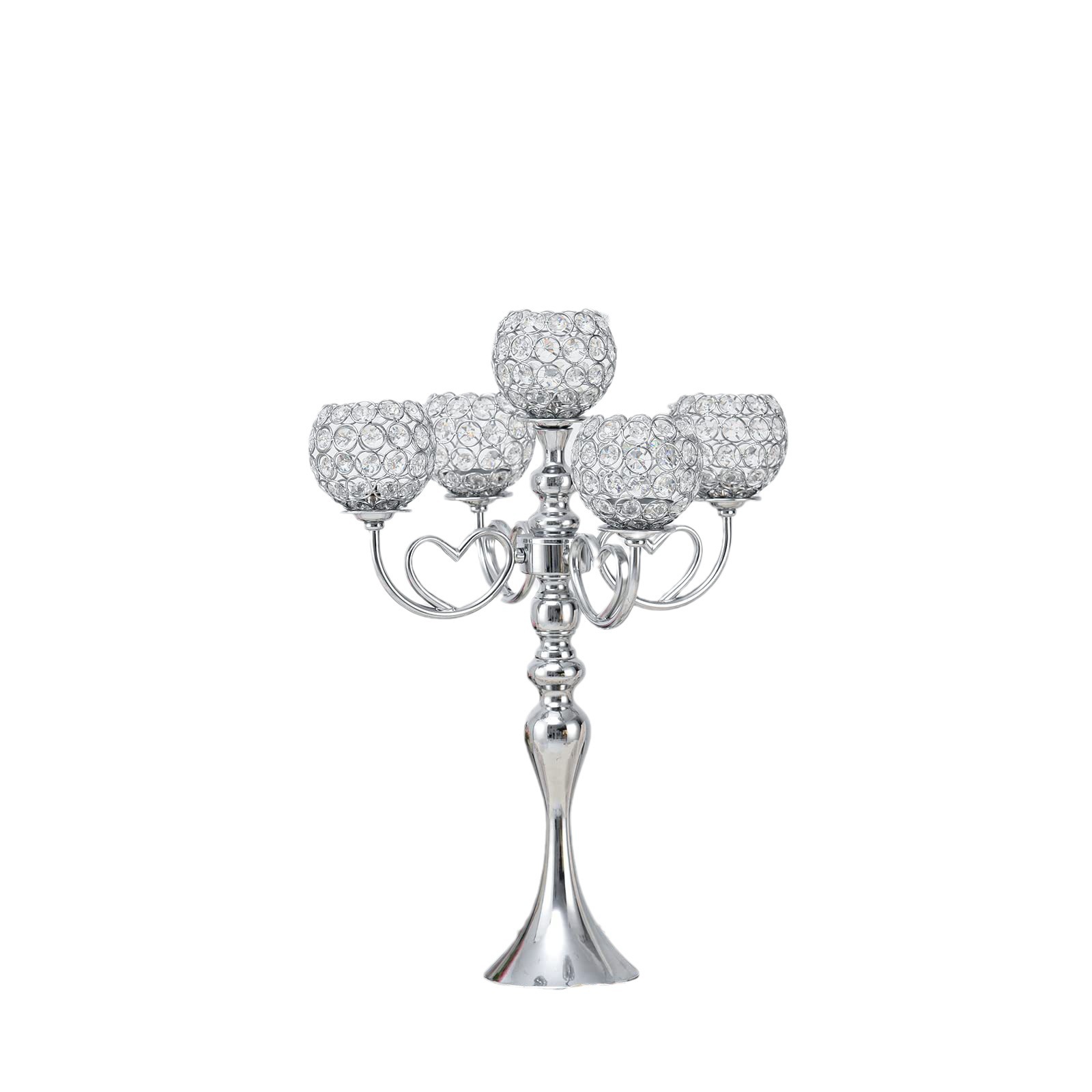Nuevo candelabro de cinco cabezas estilo europeo lujo ligero creativo electrodeposición brillante decoración romántica para el hogar accesorios de boda