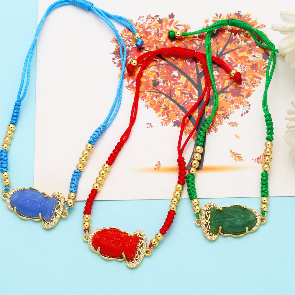 Fashion Portrait Copper Bracelets Inlay Zircon Copper Bracelets