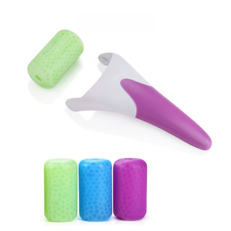 Double-headed ice roller skin massager with replaceable ice head for refreshing face wholesale ice roller ice roller