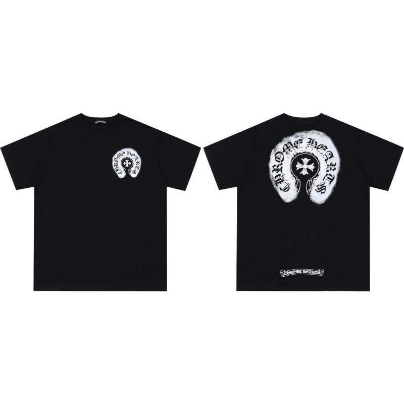 クローバーTシャツのクロスボーダーハイバージョン、ゆったりとしたトレンディなクローバークロスプリント、男女カップル同じスタイルの半袖|undefined