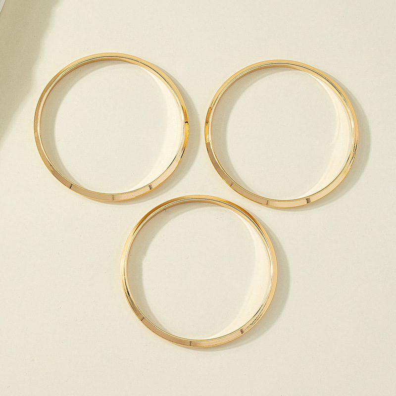 Simple Style Round Alloy Plating No Inlaid Bangle