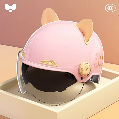 Motosiklet kaskı (dəbilqə): High Aesthetic Value, Safety Helmet - 3c-double-mirror-powder-hd-short-lens-class-a-new-national-standard-one-size-fits-all