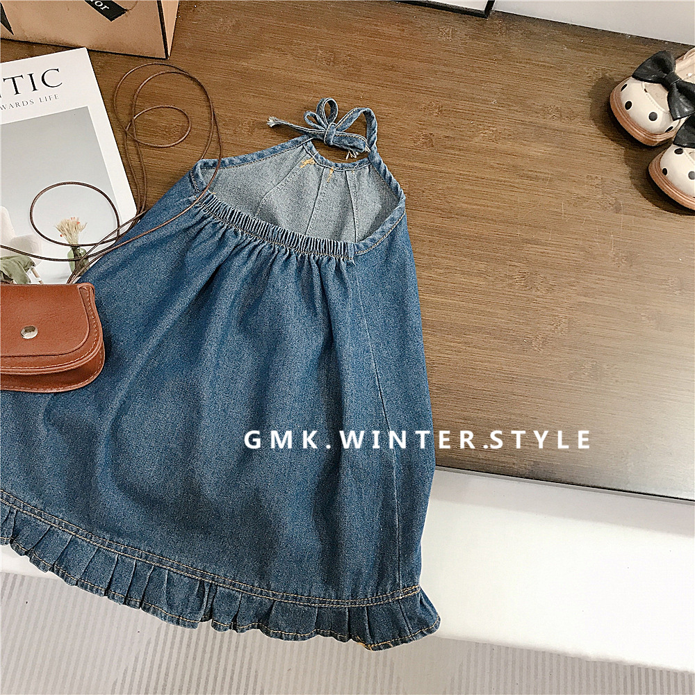 Thin summer denim skirt