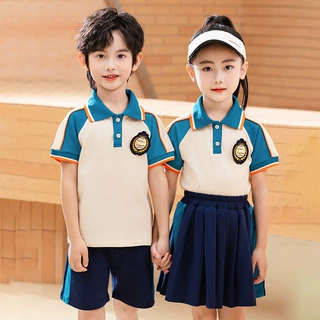 加工定制儿童夏季短袖套装两件套小学生校服班服幼儿园园服POLO衫