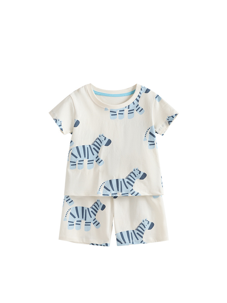 Malwee transfronterizo pijamas de niños verano nuevo lindo niño cuello redondo manga corta Europa y Estados Unidos juego casual para niños