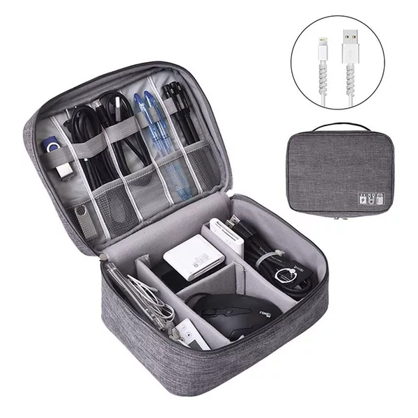 Ant Cloth Oxford Cloth Polyester Data Cable Digital Cosmetics Bag Cross-Border Amazon Cosmetics Bag Supports Logo Customization