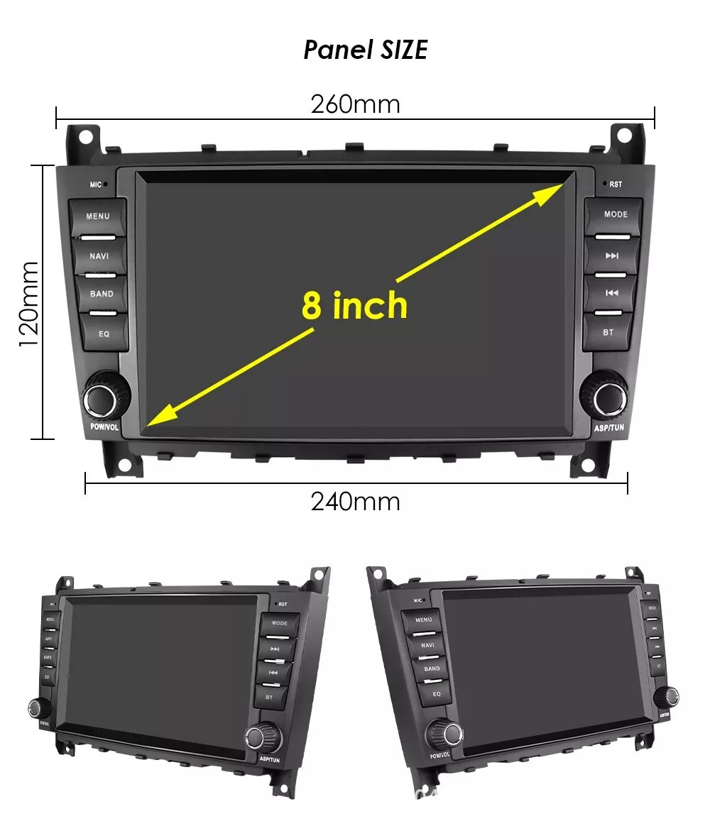 Suitable for Cross-Border Supply of Mercedes-Benz Clk W203 Navigator Android Intelligent Central Control Large Screen Reversing Image Car