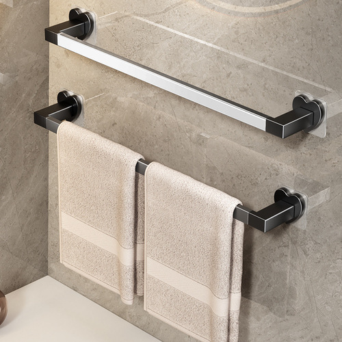 New-style towel rack, drill-free towel holder, bathroom & toilet storage shelf, suction-cup design, single-bar towel bar for restrooms