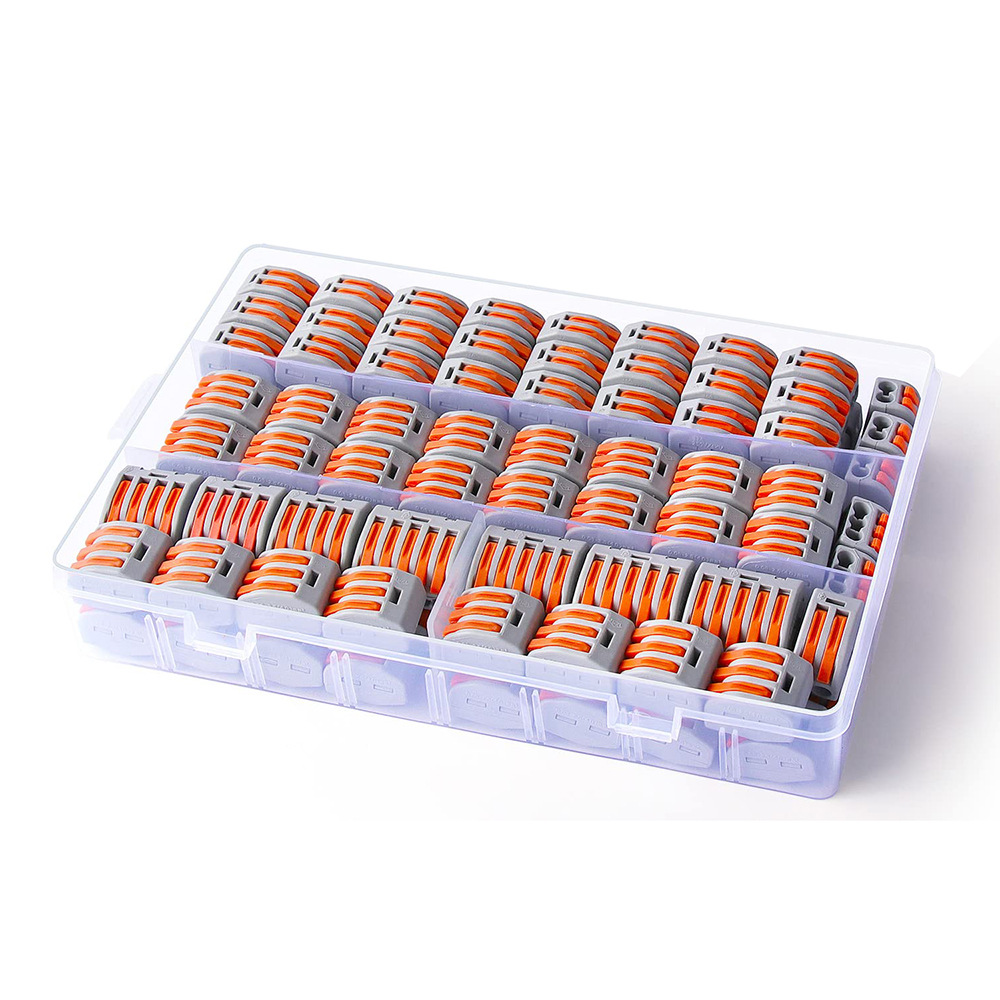 跨境批发65pcs盒装PCT快速连接器/按压电线电缆连接器2-5端口套件