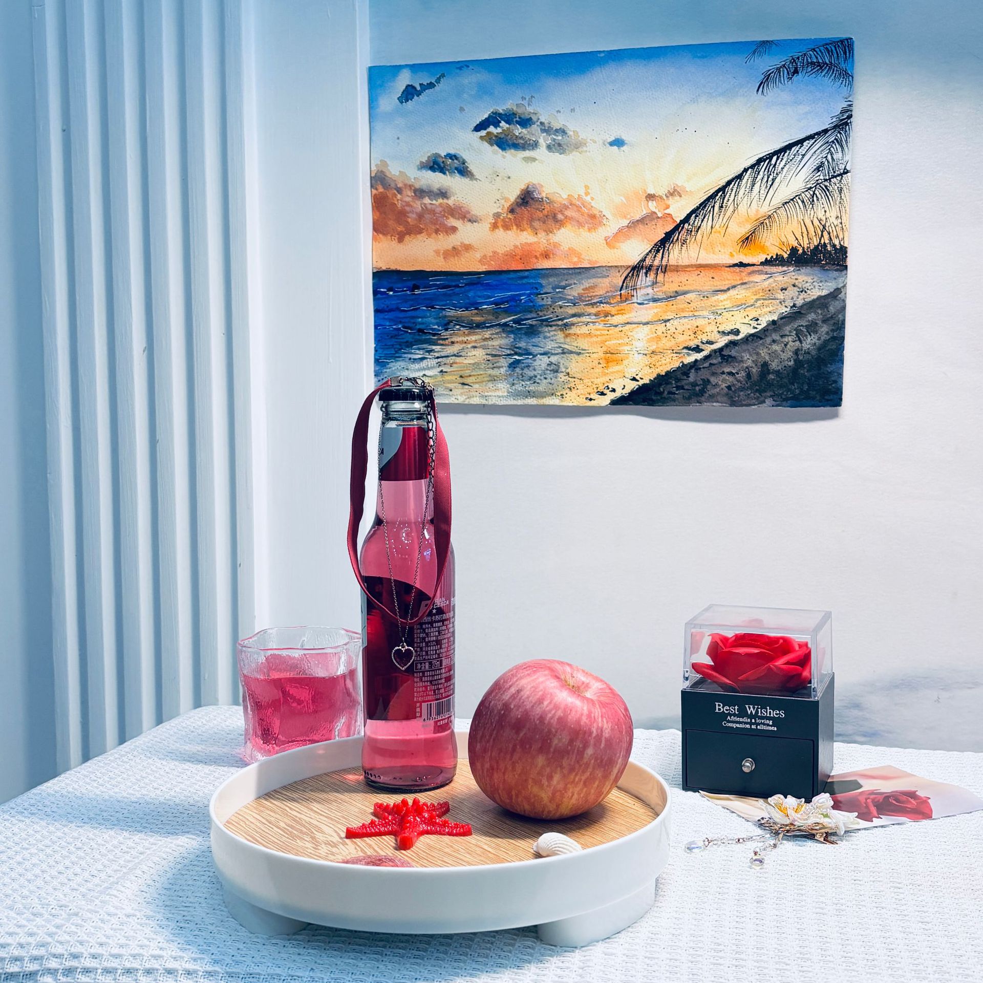 Mesa de maquillaje de frutas de madera sólida nórdica bandeja de escritorio bandeja de maquillaje de plástico de salón huevo de maquillaje de estilo nórdica bandeja de almacenamiento
